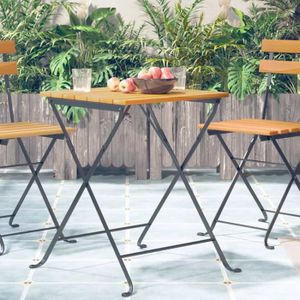 Ensemble table et chaise de jardin vidaXL Table de bistro 55x54x71 cm Bois d'acacia massif