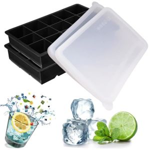 Bac à glaçons 24 cavités avec couvercle amovible Silicone glaçons réutilisables 