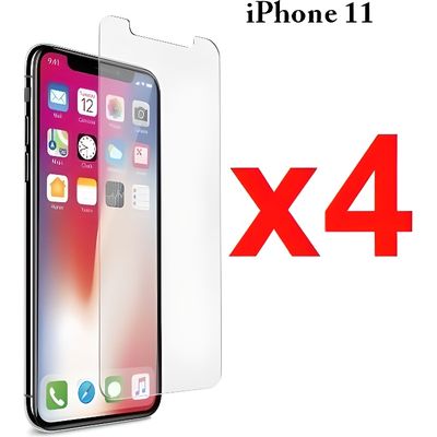 X4 VITRE VERRE TREMPE IPHONE 11