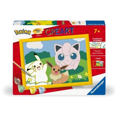 Ravensburger Kit Peinture Par Numéros Pikachu 13x18cm - Activité Créative Pokémon Dès 7 Ans