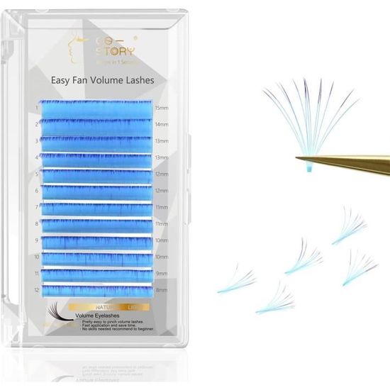 Extensions De Cils BLINK GLAM 5D Volume Russe - 250 Fans - Hypoallergénique Fait Main - Neuf