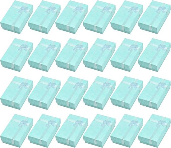 24 Boîtes à Bijoux En Carton Avec Velours - 8x5cm, Idéales Pour Cadeaux, Rose