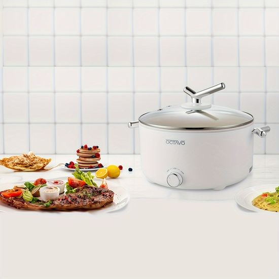 Marmite électrique 5,3 L Avec 3 Compartiments - 1600W, Antiadhésive, Chauffage Rapide | Pour Fondue, Ramen, Soupe, Friture - 2
