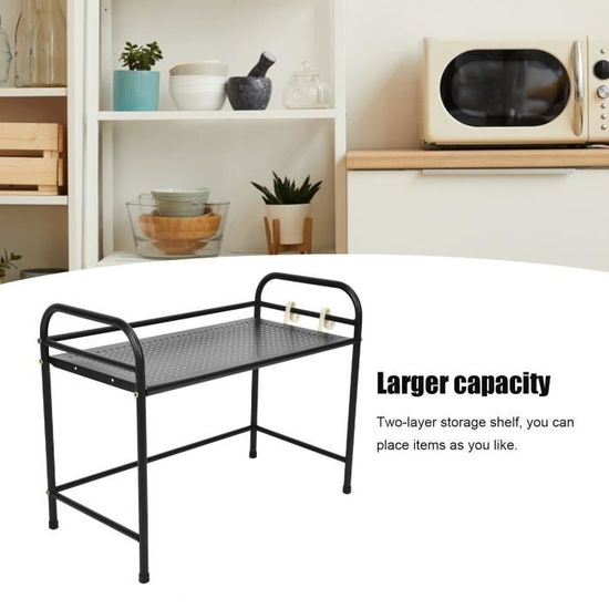 Étagère Extensible Pour Four à Micro-ondes - Réglable 40-60 Cm, Support 30 Kg, Acier Carbone, Noir Ou Blanc - 2