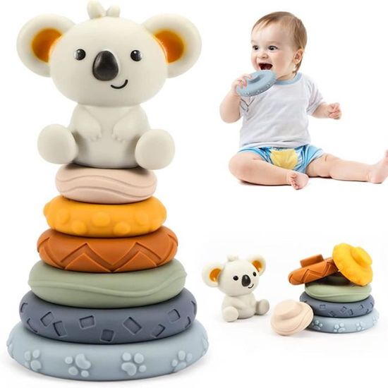 Bo Jungle | Anneau de dentition multi-sensoriel - Multicolore - environ 10 cm de diamètre