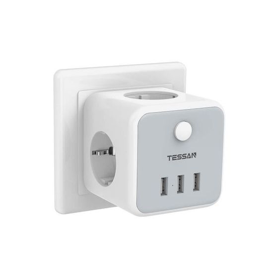 Multiprise Bestek Avec USB-C, 3 Prises, 5 Pieds De Câble, Interrupteur – Neuf !