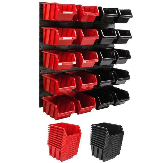 Système De Stockage Mural 1155 X 780 Mm | 91 Pièces | Boîtes Empilables Étagère De Rangement | Plaques Murales Extra Solides | Étagère Extensible | Étagère Murale D'atelier Étagère Murale D'atelier