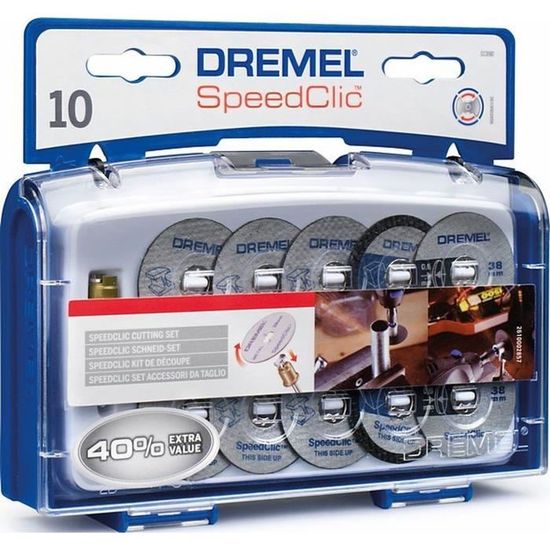 Dremel SC456B Lot de 12 Disques EZ SpeedClic à Tronçonner/Découper les  Métaux 38mm avec Outils Rotatifs Dremel
