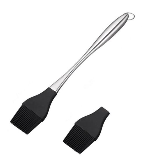YuCool Lot De 2 Brosses à Badigeonner Professionnelles Pour Barbecue, 49 Cm, Manche Long En Bois Et 2 Têtes De Rechange Supplémentaires Pour Barbecue, Grill, Fumer Le Steak