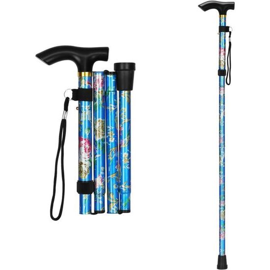 Canne De Marche Pliante Légère, Canne De Marche Avec Hauteur Réglable Et Lumières Led Intégrées