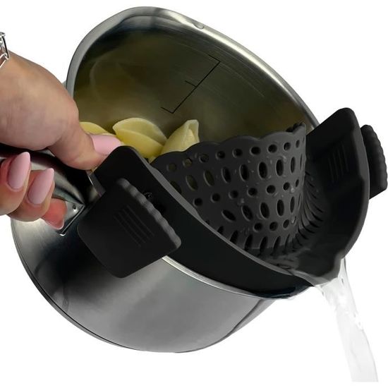 Passoire à clipser en silicone | Passoire réglable à clipser pour casseroles | Gadgets de cuisine Filtre pour casseroles rondes, pâtes, légumes, nouilles
