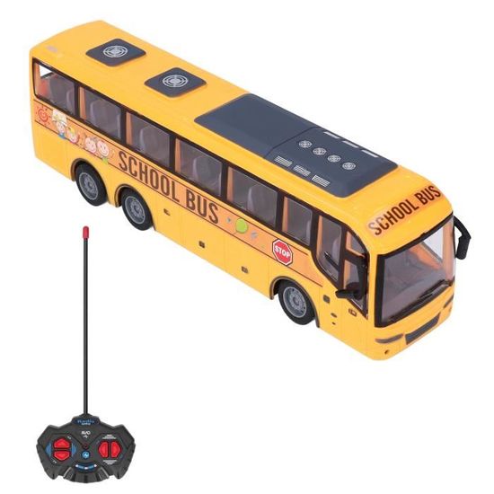 Bus Électrique Télécommandé Sans Fil 4ch - Jaune - Simulation De Bus Scolaire - Tour Bus Modèle Jouet - Jeux - Jouets