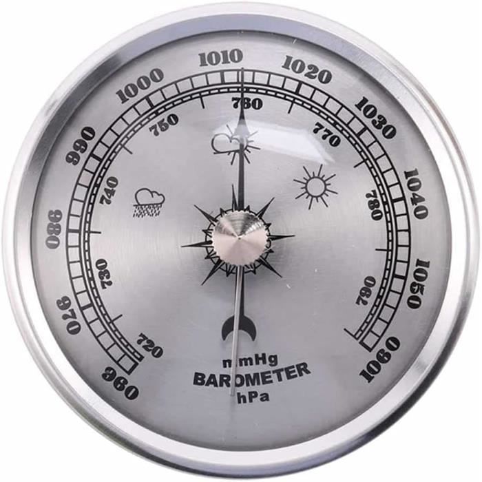 Station Météo 3 En 1 Mécanique | Thermomètre, Hygromètre, Baromètre | Cadran 130 Mm, En Aluminium | Sans Pile