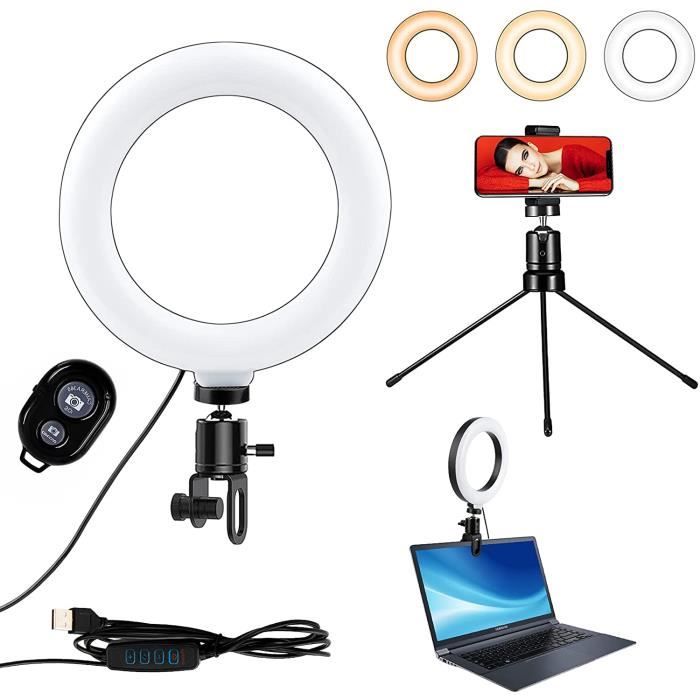 Ring Light 6.3 Selfie Anneau Lumineux avec TrépiedLED Anneau Lumière  Vidéoconférence pour Tiktok--Live Stream-Maquill [266] - Cdiscount  Téléphonie