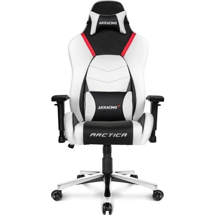 AKRACING Series Master PREMIUM - AKPREMIUMAR - Siège ultra Confort renfort mousse durçie pour Gamer finition cuir - Arctica