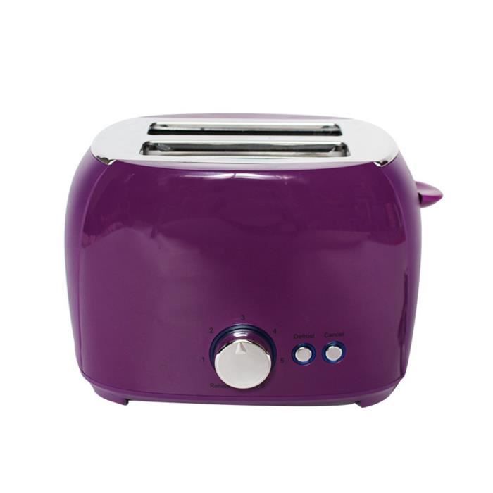 Grille-Pain En Acier Inoxydable À Fente Extra Large À 2 Tranches Violet _D624