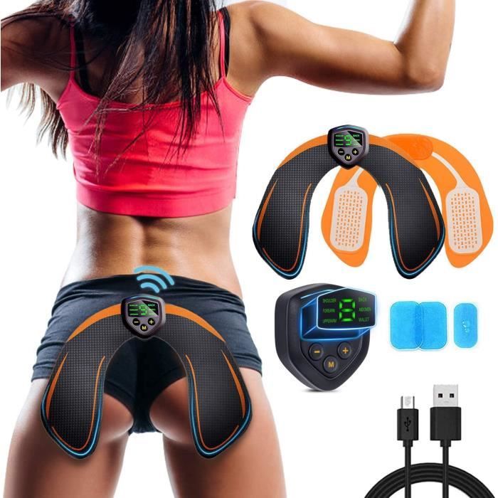 Abdos Appareil Electrostimulation,Electrostimulateurs fessier,Intelligent Portable Massage pour Aider à Façonner Le Muscle et à Scul