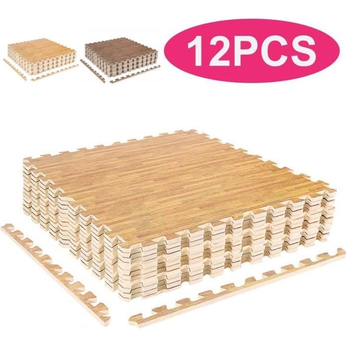 Tapis de Sol de Gym Sport avec 12 Dalles de Protection en Mousse 60 cm x 60 cm Allemagne Stock