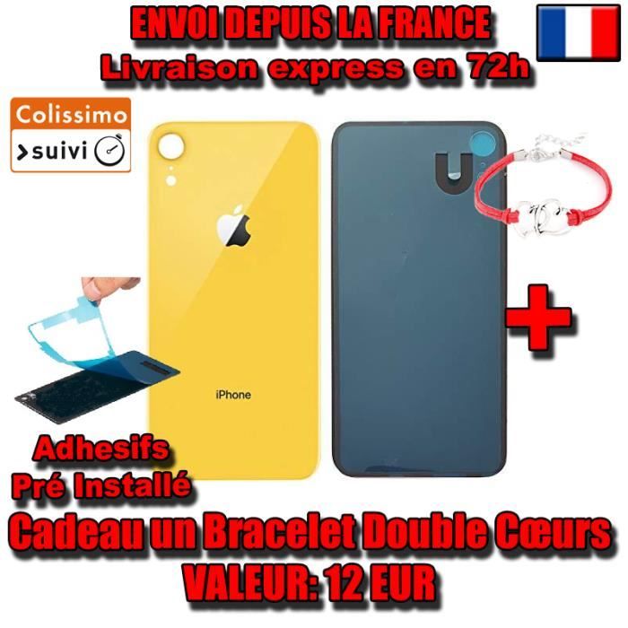 VITRE ARRIERE SUR iPhone XR JAUNE VITRE AR envoi rapide