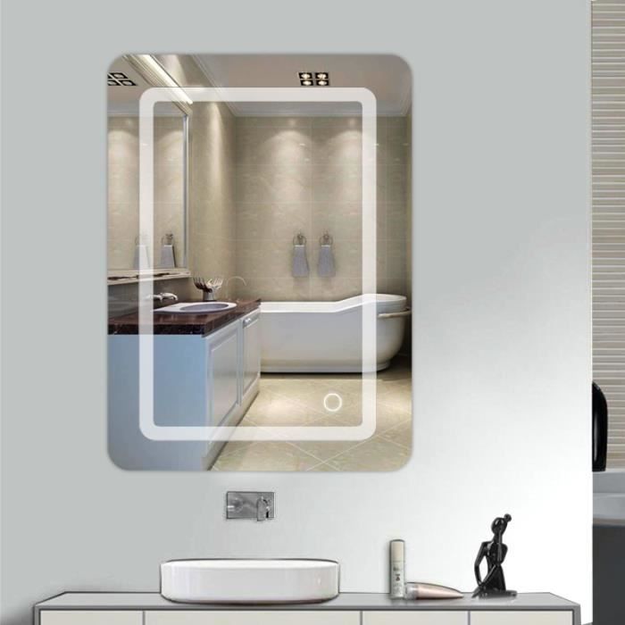 WISS-Miroir lumineux LED de salle de bain 9 W dim. 50 x 4 x 70 cm neuf 24