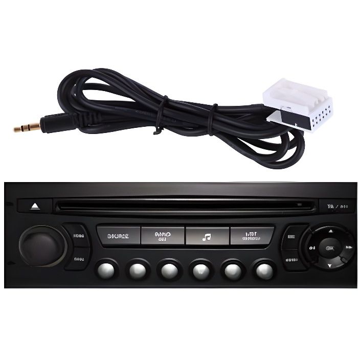 Cable auxiliaire interface mp3 pour autoradio PEUGEOT CITROEN RD4