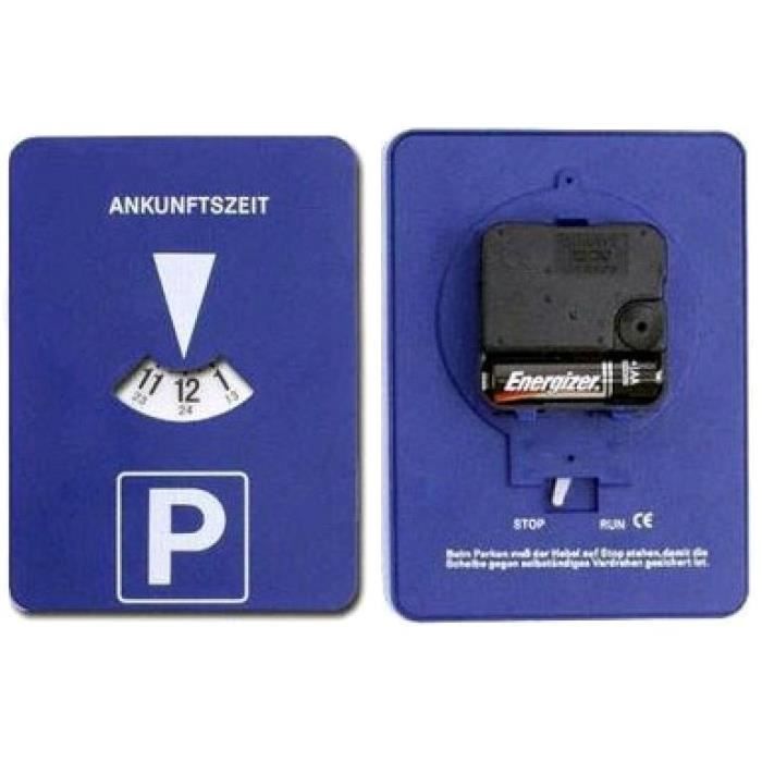 Lot de 3 Disques de stationnement automatique avec Horloge / zone bleue - Parkscheibe