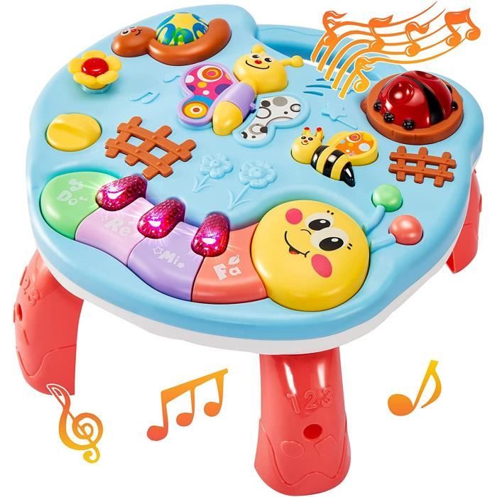 Table d'activité Musicale Jouets Musicaux pour Enfants Jeux Éducatifs Bébé Jouet Cadeau pour Bébé 12 Mois - 3 Ans