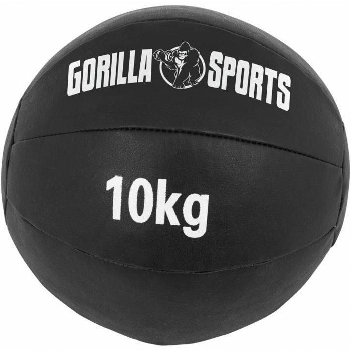 Médecine Ball Gorilla Sports Cuir Synthétique de 10 KG