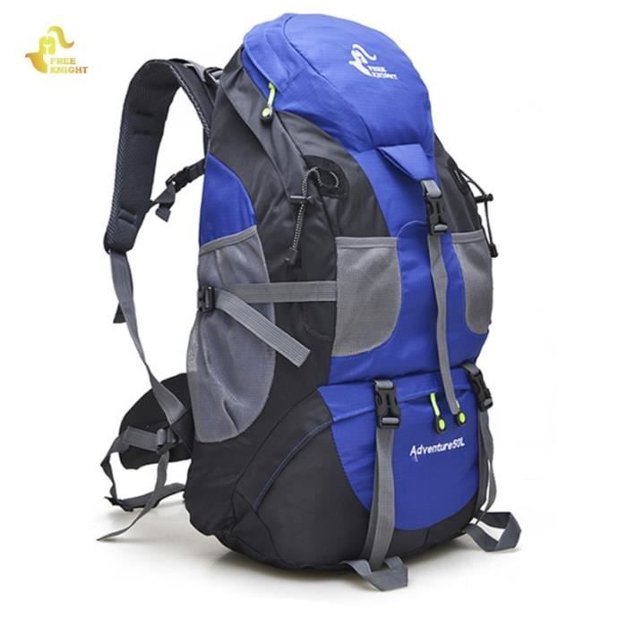 blue -Free Knight sac à dos imperméable Molle pour randonnée escalade, matériel Molle, alpinisme, Camping Trekking, voyage Sport 50l