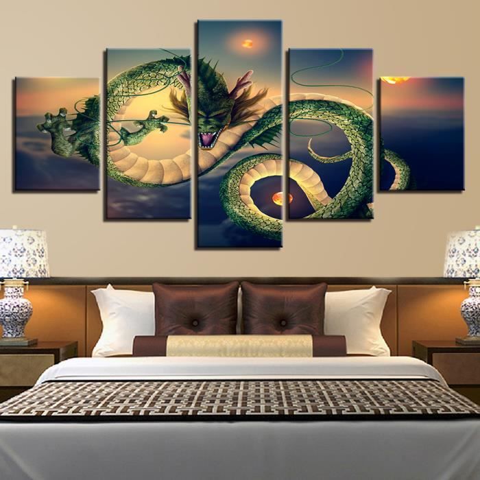 LB19939 Toile mur Art photos 5 pièces Dragon Ball peintures décor à la maison salon HD imprime dessin animé Tsing poumon affiches ca