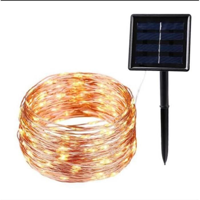 RE4539 Fil de cuivre à énergie solaire LED guirlande lumineuse solaire extérieure étanche Led bande fée lumière noël jardin vacanc