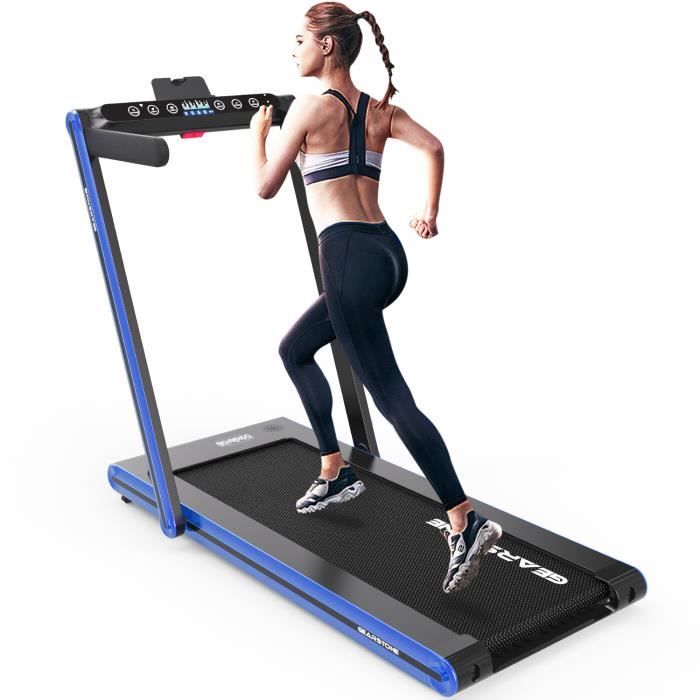 GEARSTONE Tapis de course Electrique Tapis de marche Tapis de course Pliable, Moteur 1400W, 1-15KM/H, Écran LCD, Bluetooth, WP7
