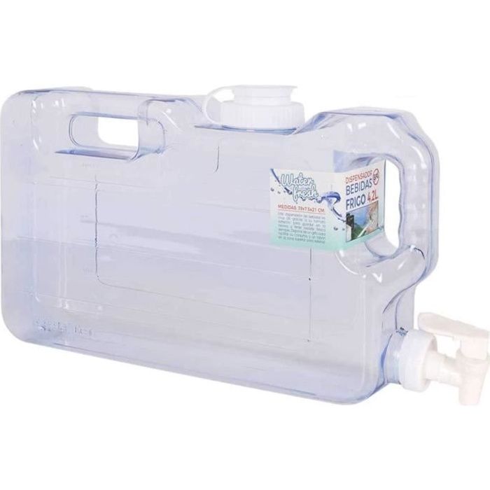 Bidon d'eau-Distributeur d'eau 4.2Litre -Réservoir d'eau-plastique-pour réfrigérateur