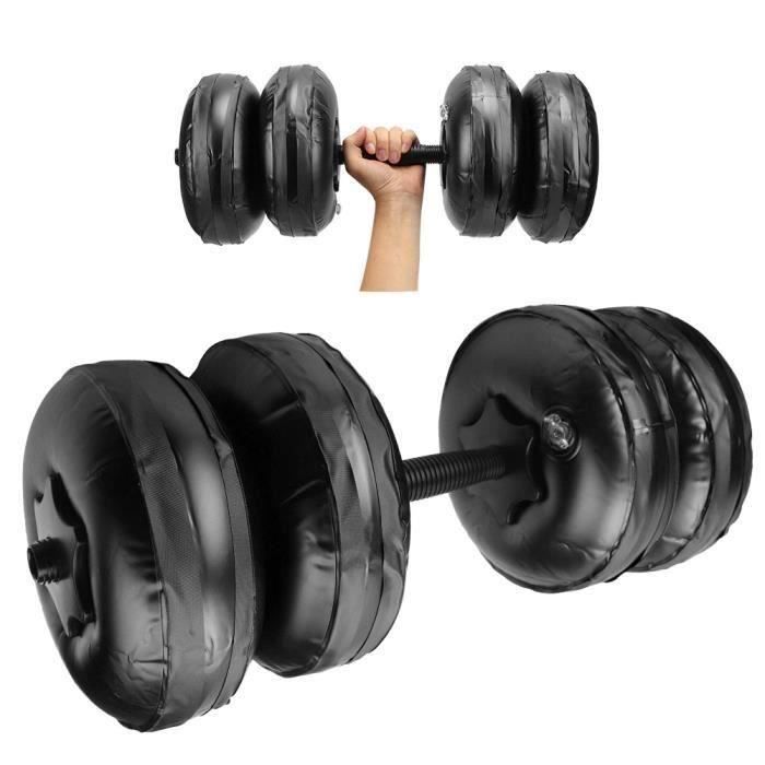 Équipement d'entraînement musculaire de bras d'haltère rempli d'eau réglable portatif de remise en forme (20-25KG noir)MKK57
