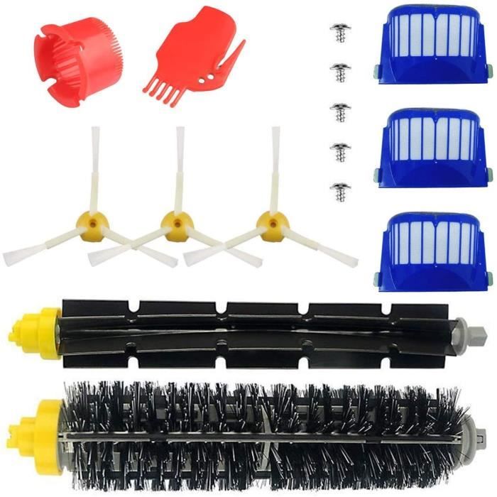 Kit Pièces Accessoires pour iRobot Roomba Série 600 Kit d'entretien avec Brosses & Filtres pour 600 605 610 615 616 620 621 625 630