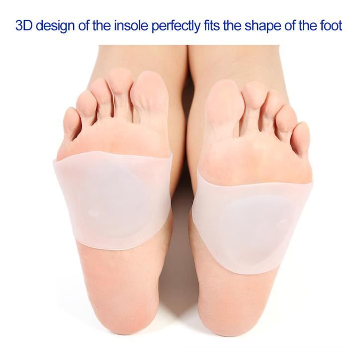 Zerodis Semelles orthopédiques Pieds orthopédiques en silicone pour la voûte plantaire Coussin de soutien de la voûte plantaire