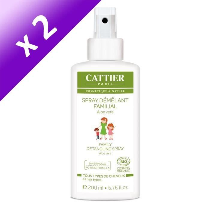 CATTIER Spray Démêlant Familial Bio - 200 ml (Lot de 2)
