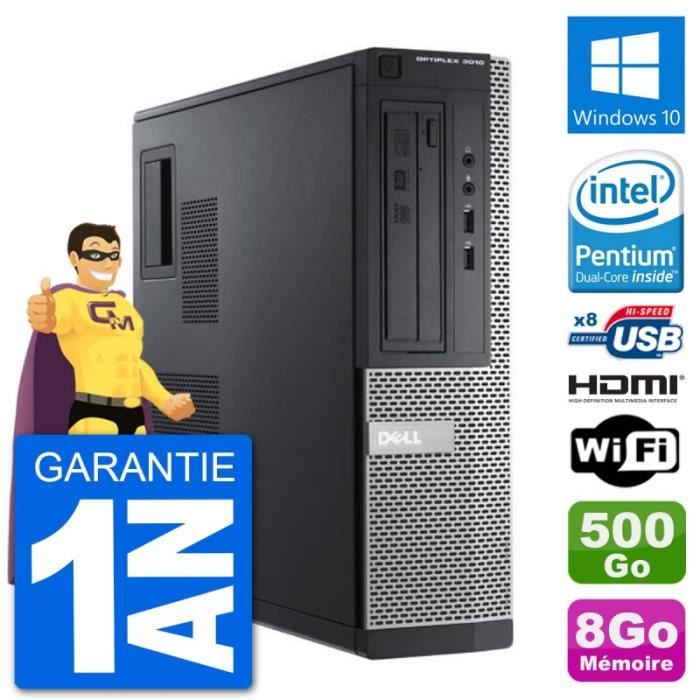 PC Dell 3010 DT G2020 RAM 8Go Disque Dur 500Go HDMI Windows 10 Wifi