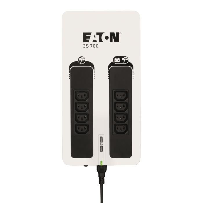 Onduleur/Multiprise/Parafoudre - EATON 3S 700 IEC - Off-line UPS - 3S700I - 700VA (8 prises IEC)