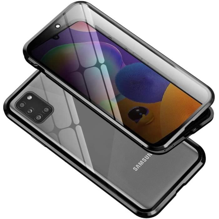 Anti Espion Coque Samsung Galaxy A31 Etui Adsorption Magnétique, E-Lush [ Anti-Spy] Housse Privacy Verre trempé Anti-Peep CoqNZ