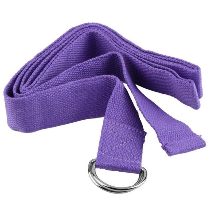 Sangle de Yoga Sangle Yoga 1.8M Classique Ceinture d’Exercice en Coton Durable pour Étirements- violet