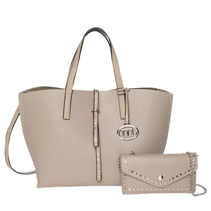 Sac à Main Taupe Femme Manoukian Lotus