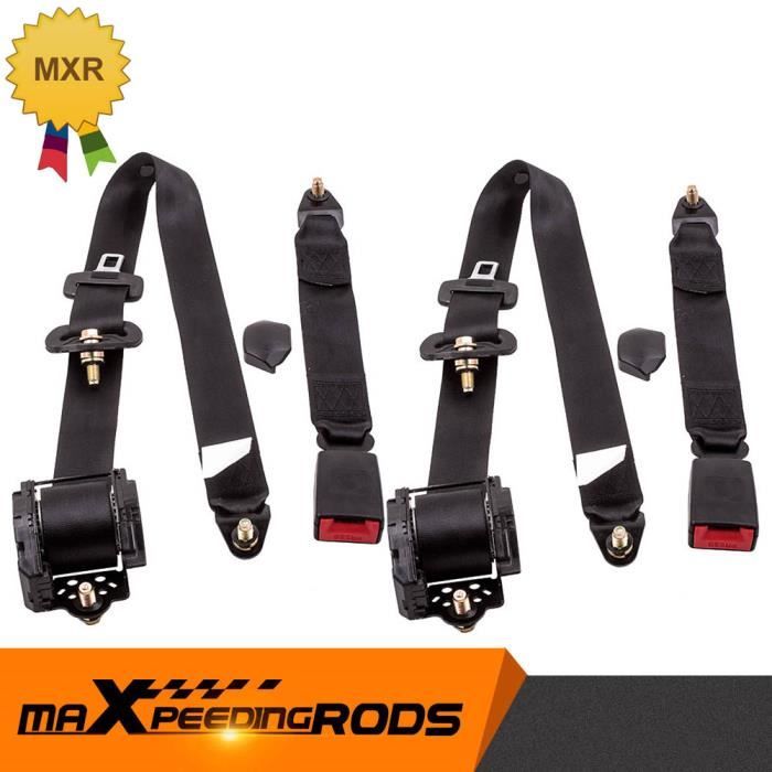 2pcs Harnais Ceinture De Sécurité 3 Point Rétractable Universel Voiture Siège entièrement réglable avec camlock à dégagement Rapide