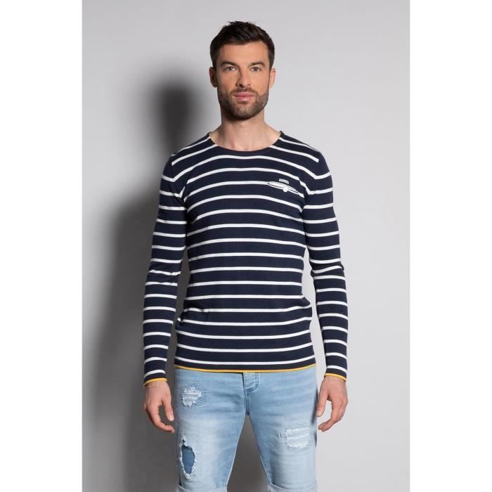 DEELUXE Pull à rayures MADOXON Navy