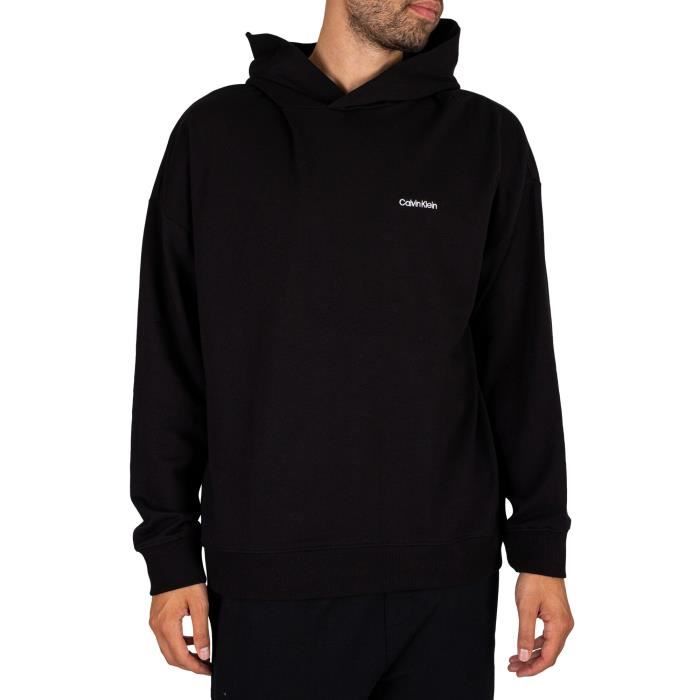 Calvin Klein Pour des hommes Sweat à capuche avec logo lounge, Noir