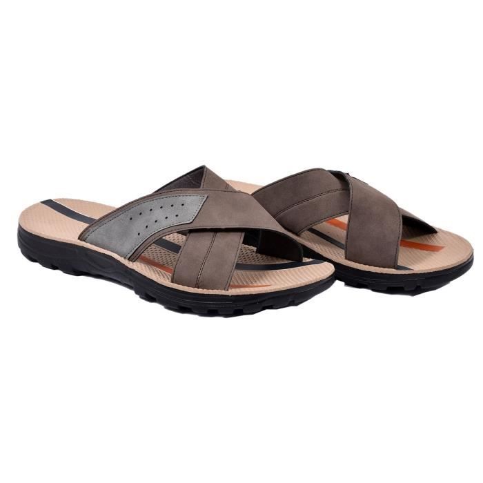 Sandales PREMIUM ouvertes - XG186 MARRON