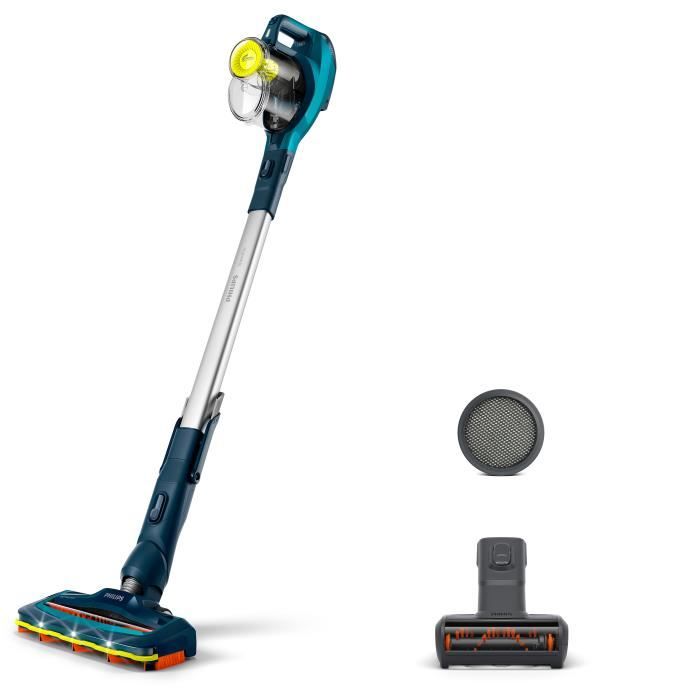 PHILIPS FC6727/01 Aspirateur balais SPEEDPRO - 21,6V - 40 min d'autonomie - 20 min en mode turbo - Brosse motorisée 180° LED - Bleu