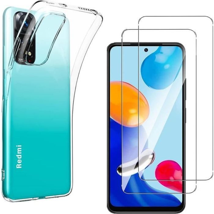 Coque pour Xiaomi Redmi Note 11 - Redmi Note 11S et 2 Verres Trempé Film Protection Ecran Phonillico®