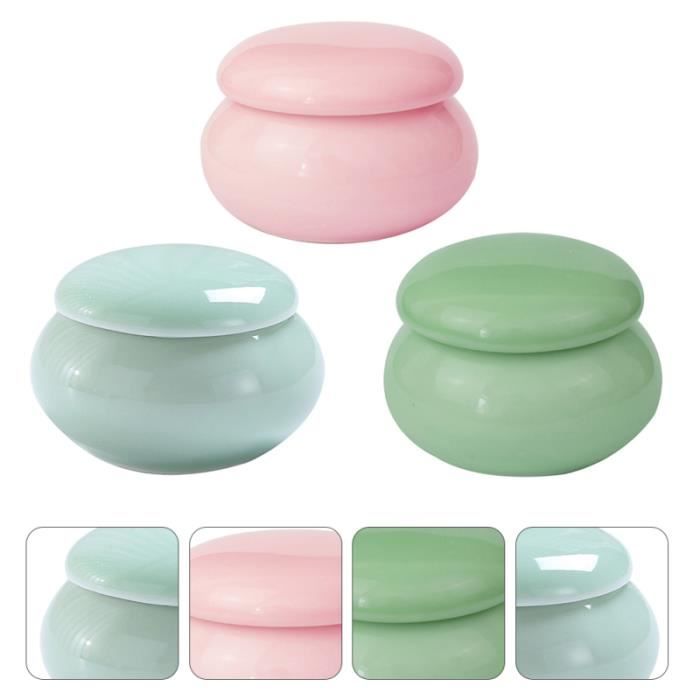 3pcs céramique cosmétiques jar pot de stockage bonbons acidules confiserie chocolat