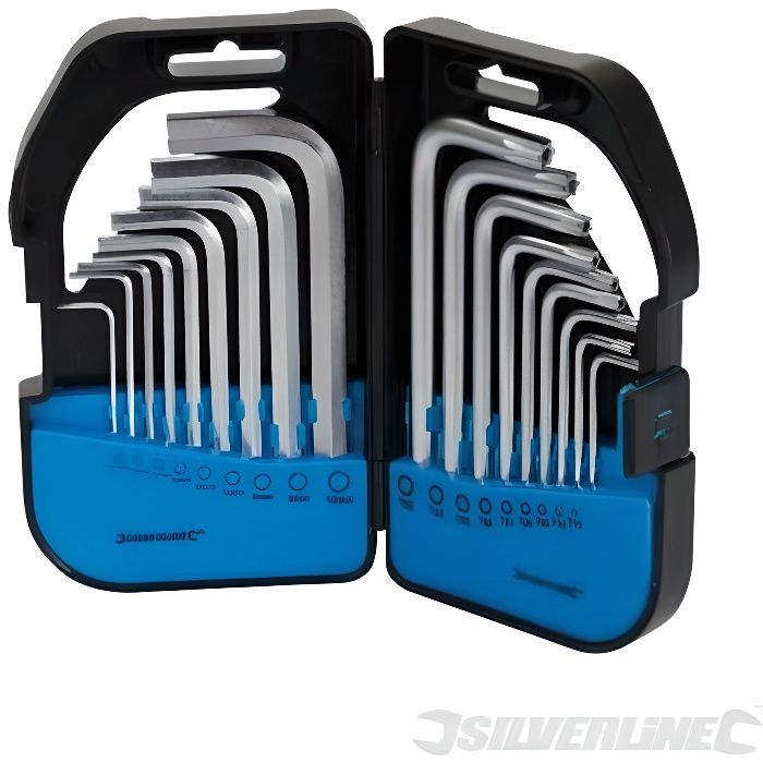 Coffret de 18 clés 6 pans-Torx - 18 pcs Silverline